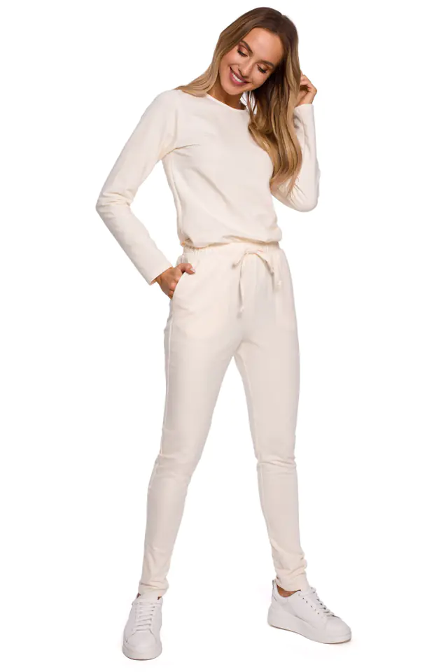 ⁨M583 Overalls with pocket and decorative patch - cream (Colour ecru, Size L (40))⁩ at Wasserman.eu