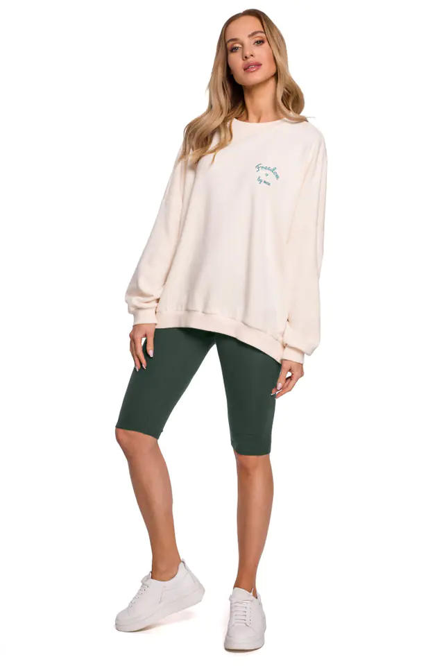 ⁨M593 Krótkie legginsy typu kolarki - khaki (kolor khaki, rozmiar L)⁩ w sklepie Wasserman.eu