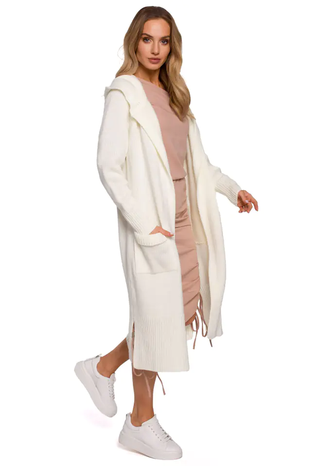 ⁨M596 Cardigan with hood and pockets - ecru (Colour ecru, size S-L)⁩ at Wasserman.eu