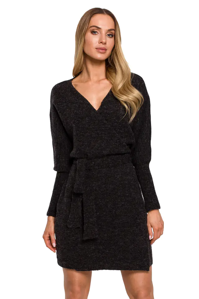 ⁨M631 Sweater dress with binding - anthracite (Graphite color, Size L/XL)⁩ at Wasserman.eu