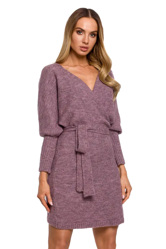 ⁨M631 Sweater dress envelope with binding - heather (Heather, size S/M)⁩ at Wasserman.eu