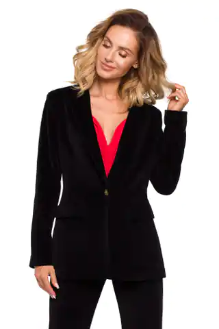 ⁨M643 Velour jacket fastened with button - black (Color: black, Size XL (42))⁩ at Wasserman.eu