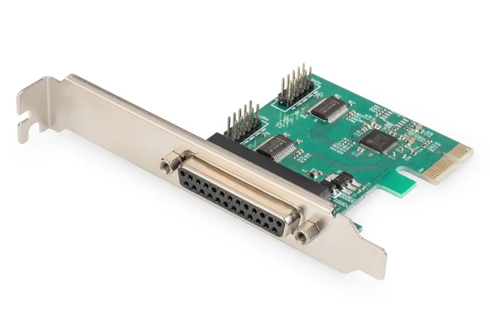 ⁨Expansion Card/LPT/RS232 PCI Express Controller, 1xDB25 2xDB9, Low Profile, Chipset: AX99100⁩ at Wasserman.eu