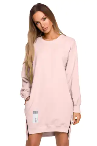 ⁨M676 Tunic with patch and decorative zippers - candy pink (Light pink, size M (38))⁩ at Wasserman.eu