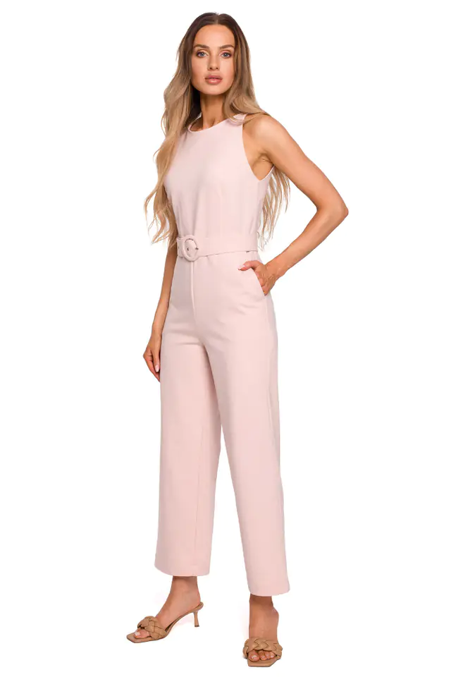 ⁨M679 Sleeveless jumpsuit with belt - candy pink (Light pink, Size S (36))⁩ at Wasserman.eu