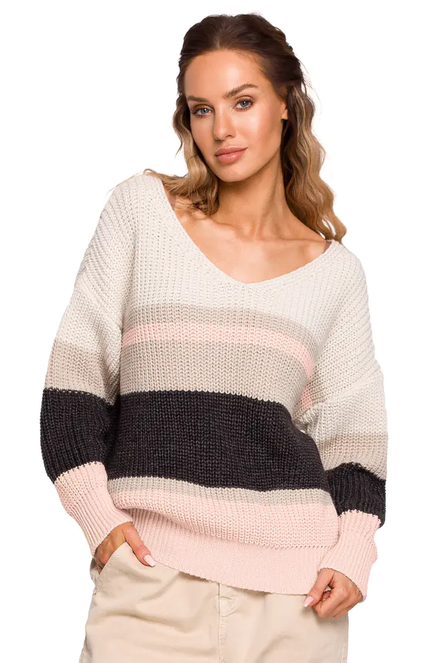 ⁨M686 Sweter w pasy - model 2 (kolor jak na zdjęciu, rozmiar L/XL)⁩ w sklepie Wasserman.eu
