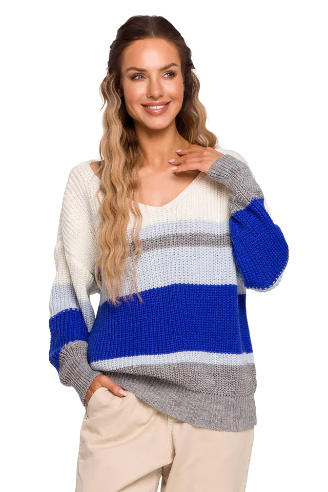 ⁨M686 Sweter w pasy - model 3 (kolor jak na zdjęciu, rozmiar S/M)⁩ w sklepie Wasserman.eu