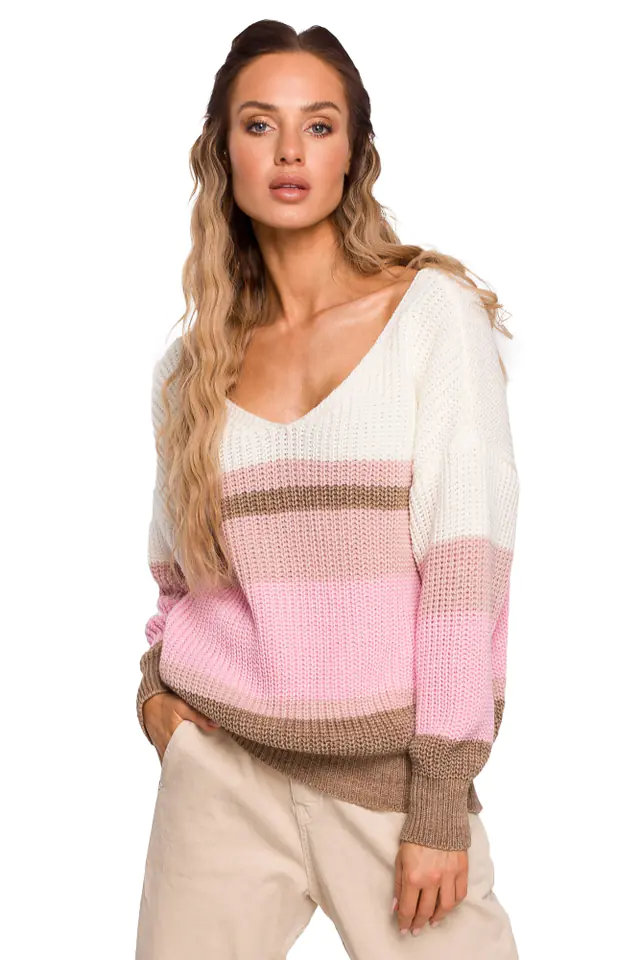 ⁨M686 Sweter w pasy - model 4 (kolor jak na zdjęciu, rozmiar L/XL)⁩ w sklepie Wasserman.eu