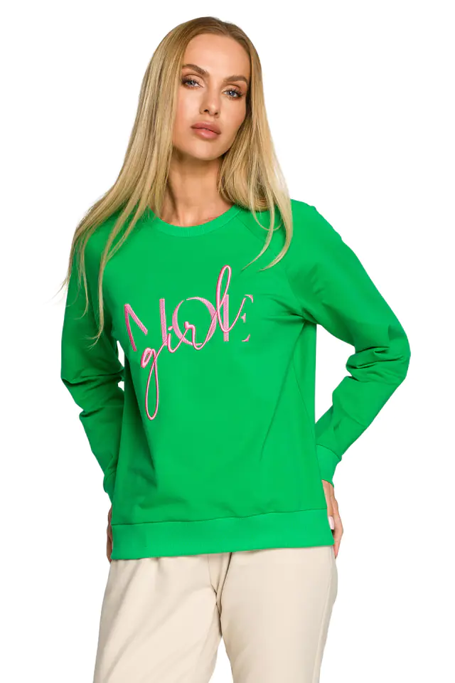 ⁨M693 Embroidery sweatshirt - juicy green (Green, Size L (40))⁩ at Wasserman.eu
