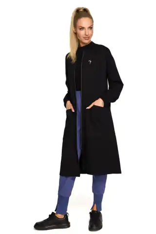 ⁨M694 Long zippered sweatshirt with slit - black (Color: black, Size L (40))⁩ at Wasserman.eu