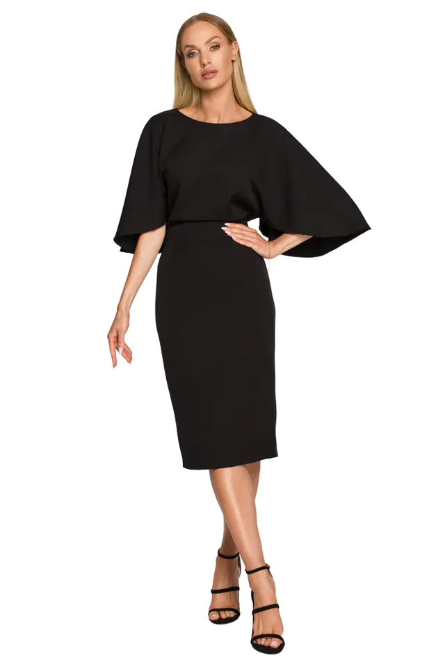 ⁨M700 Pencil dress with wide sleeves - black (Color: black, Size L (40))⁩ at Wasserman.eu