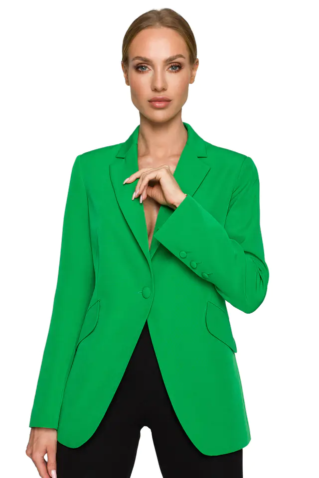 ⁨M701 One-button jacket with asymmetrical flaps - juicy green (Green, size L (40))⁩ at Wasserman.eu