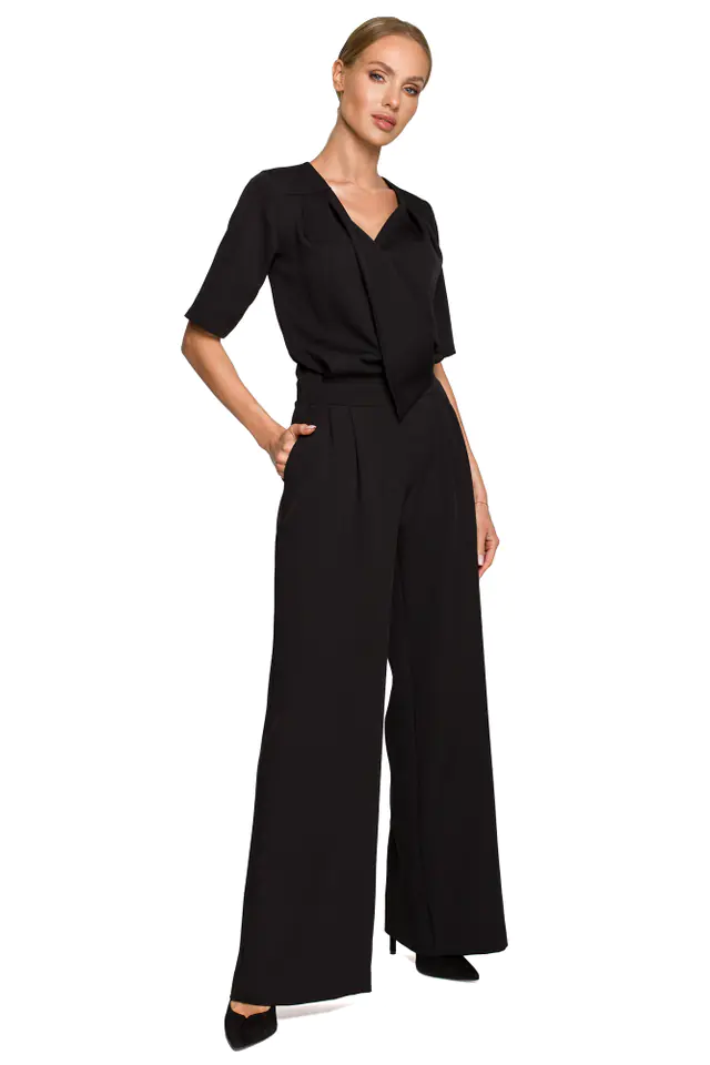 ⁨M703 Overalls with decorative neckline - black (Color: black, Size L (40))⁩ at Wasserman.eu