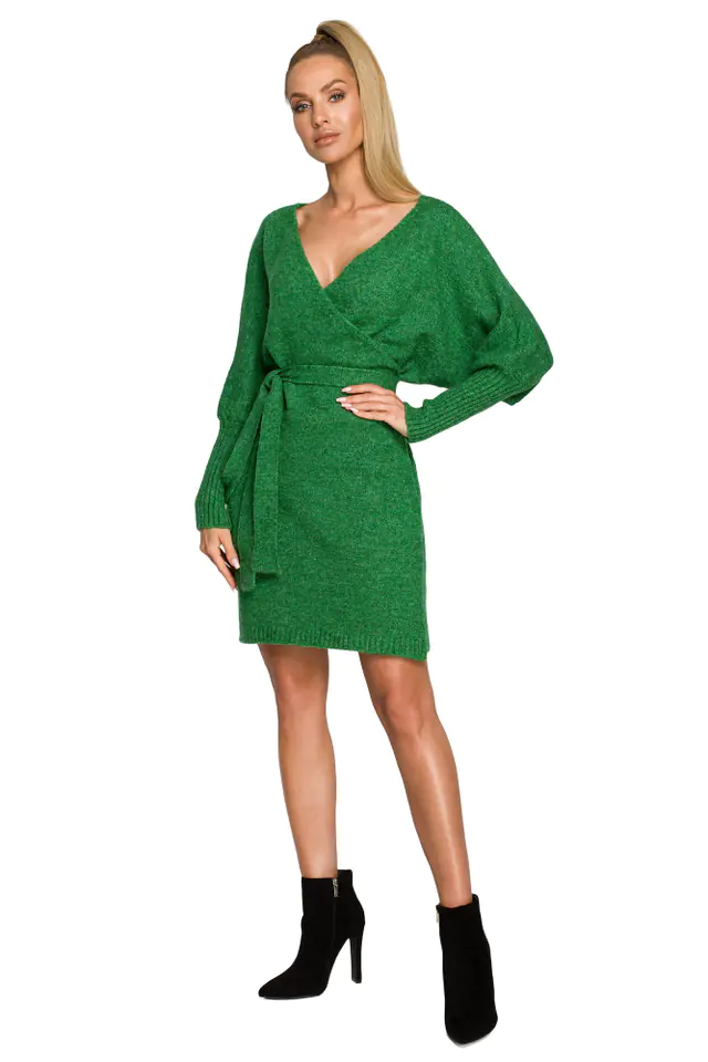 ⁨M714 Sweater dress on the overlap - shamarg (Green, Size S/M)⁩ at Wasserman.eu