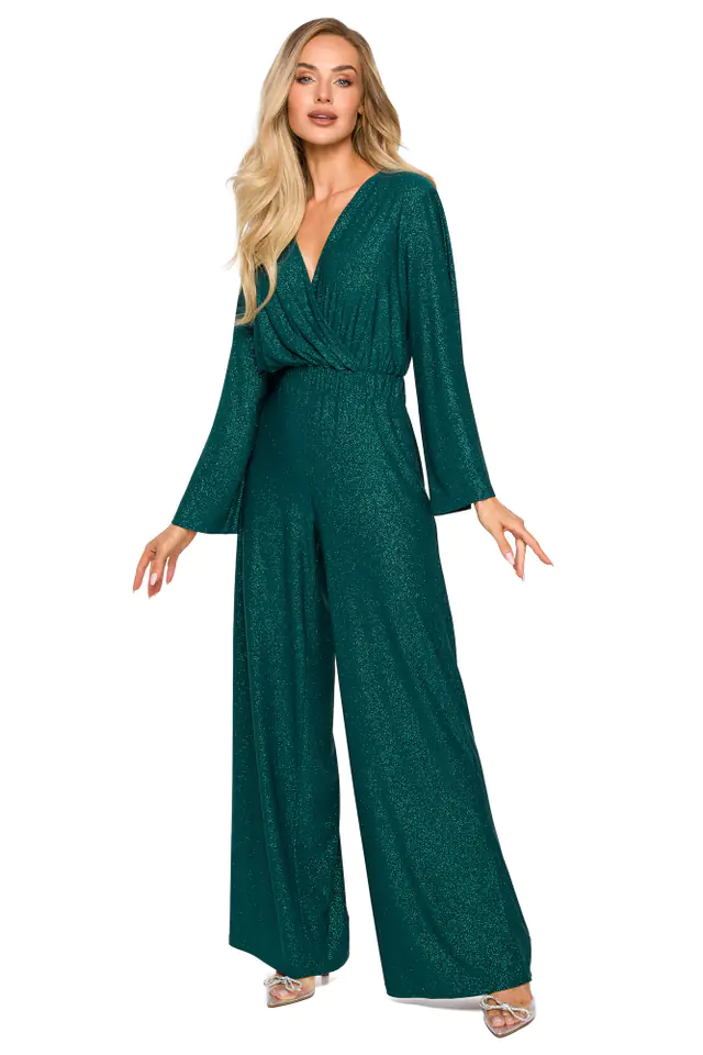 ⁨M720 Envelope neck jumpsuit - emerald (Green, Size M (38))⁩ at Wasserman.eu