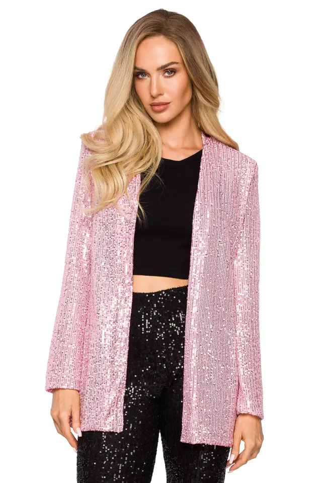 ⁨M724 Sequin jacket without clasp - powder pink (Colour powder pink, Size XL (42))⁩ at Wasserman.eu