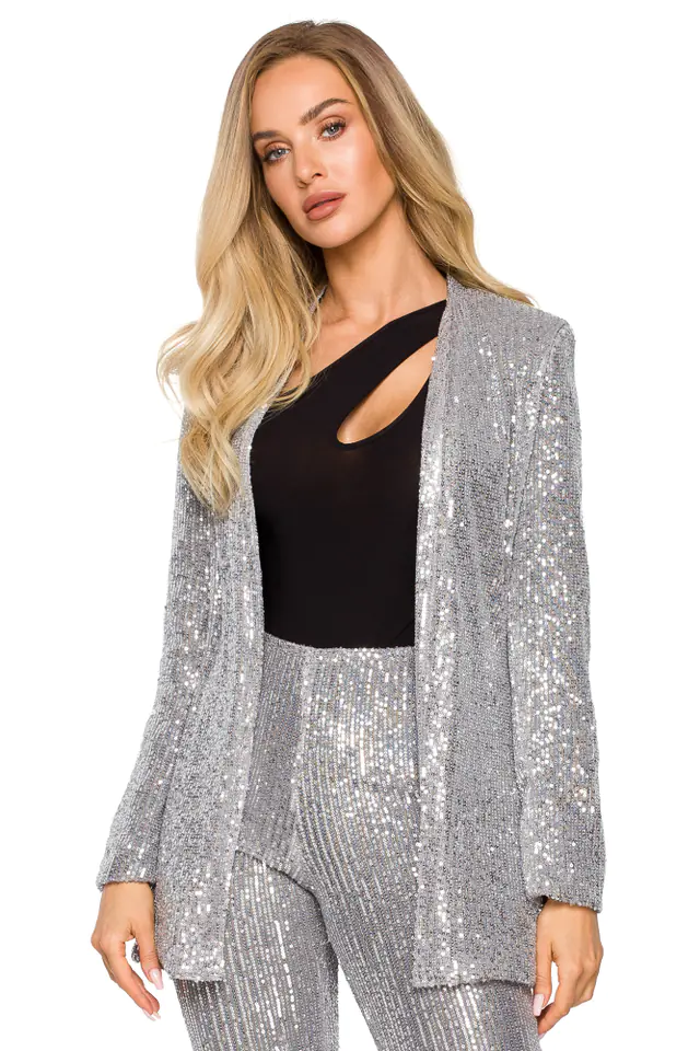 ⁨M724 Sequin jacket without clasp - silver (Colour silver, Size M (38))⁩ at Wasserman.eu