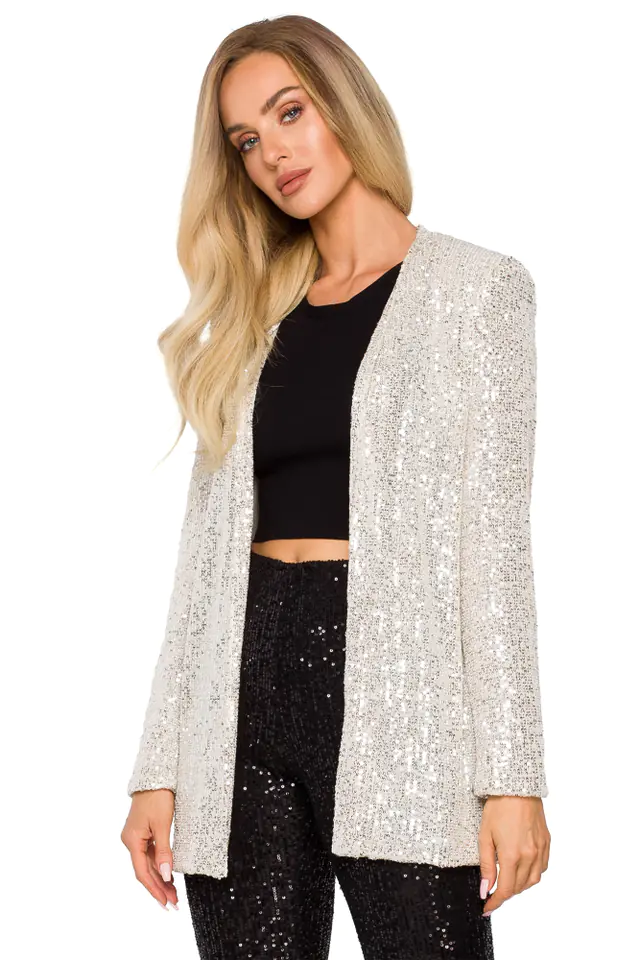 ⁨M724 Sequin jacket without clasp - champagne (Light beige, size L (40))⁩ at Wasserman.eu