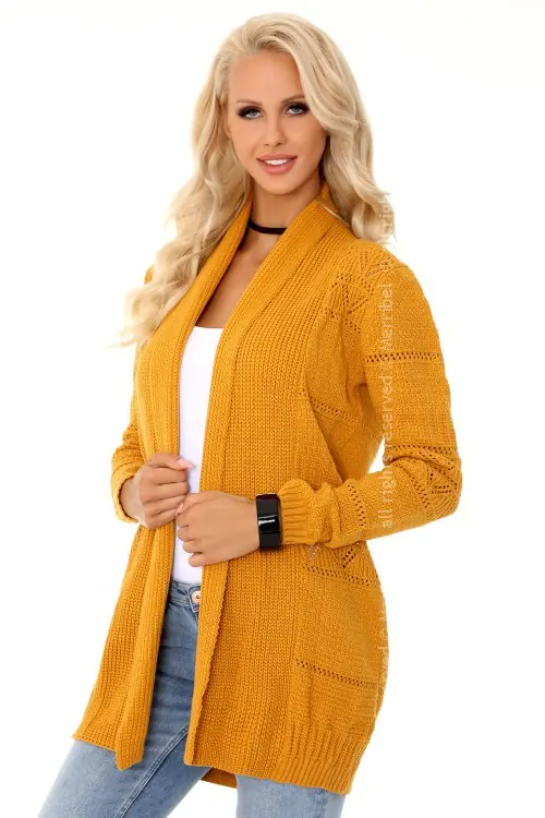 ⁨Mariella Mustard sweter (kolor Musztardowy, rozmiar one size)⁩ w sklepie Wasserman.eu