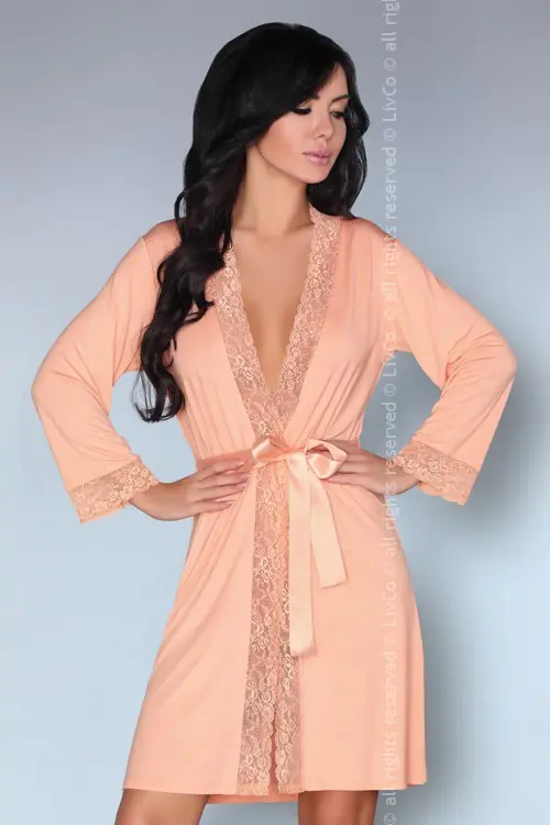 Natela LC 90381-1 Kore Peach Collection szlafrok (kolor Brzoskwiniowy, rozmiar L/XL) w sklepie Wasserman.eu