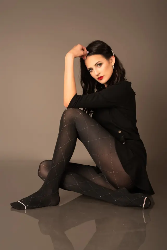 Nerinas 80 DEN patterned tights (Color: black, Size 2) at Wasserman.eu