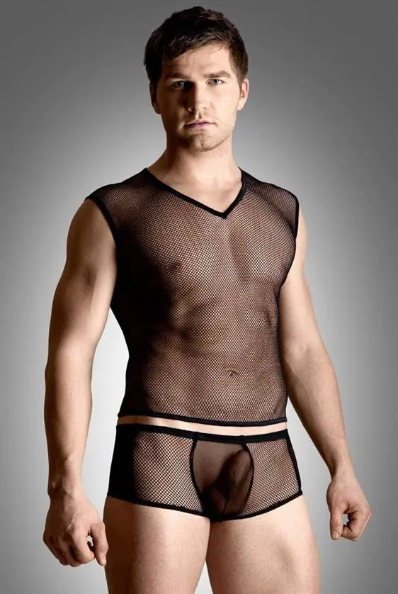 ⁨Net set - shirt and thong - black 4601 (Black, Size XL (42))⁩ at Wasserman.eu