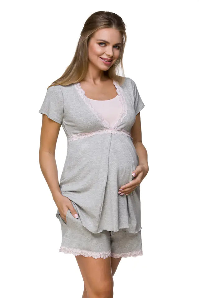 ⁨Pajamas Model 3126 (Grey/Pink, Size S (36))⁩ at Wasserman.eu