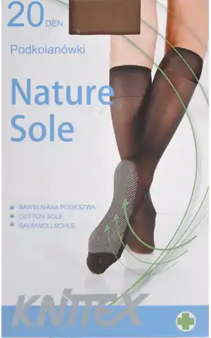⁨KNITTEX NATURE SOLE KNEE SOCKS 20 den relaxing (Graphite color, one size one)⁩ at Wasserman.eu