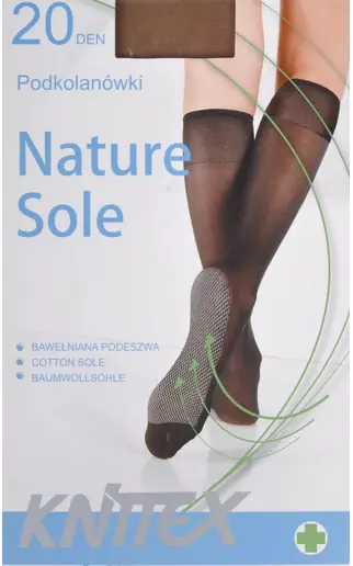 ⁨KNITTEX NATURE SOLE KNEE SOCKS 20 den relaxing (Beige, one size one-size)⁩ at Wasserman.eu