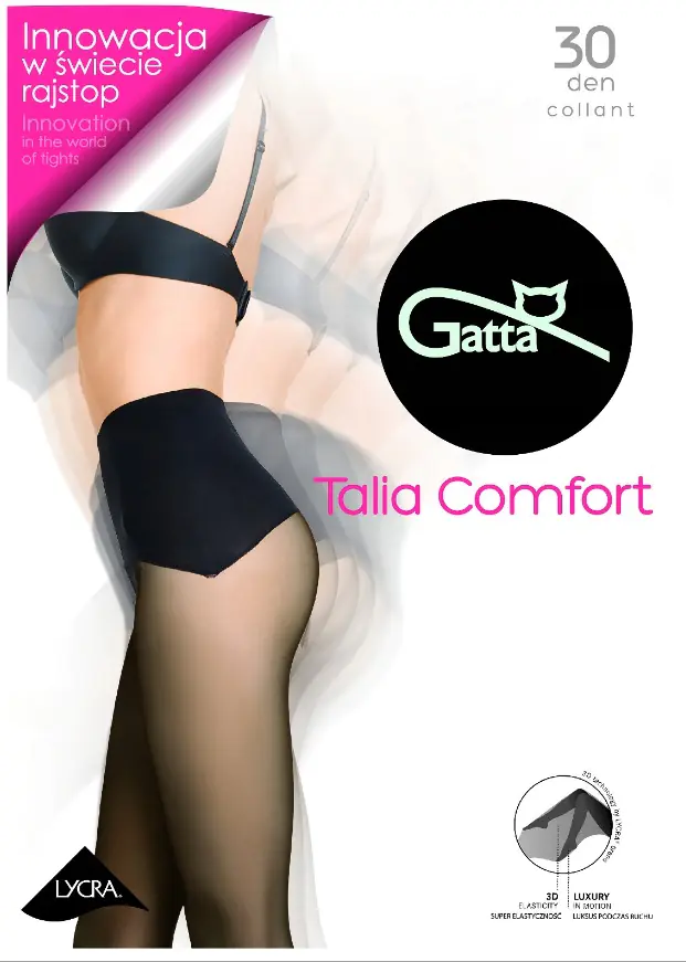 ⁨RAJSTOPY GATTA TALIA COMFORT 30 den (kolor Nero, rozmiar 1/2)⁩ w sklepie Wasserman.eu