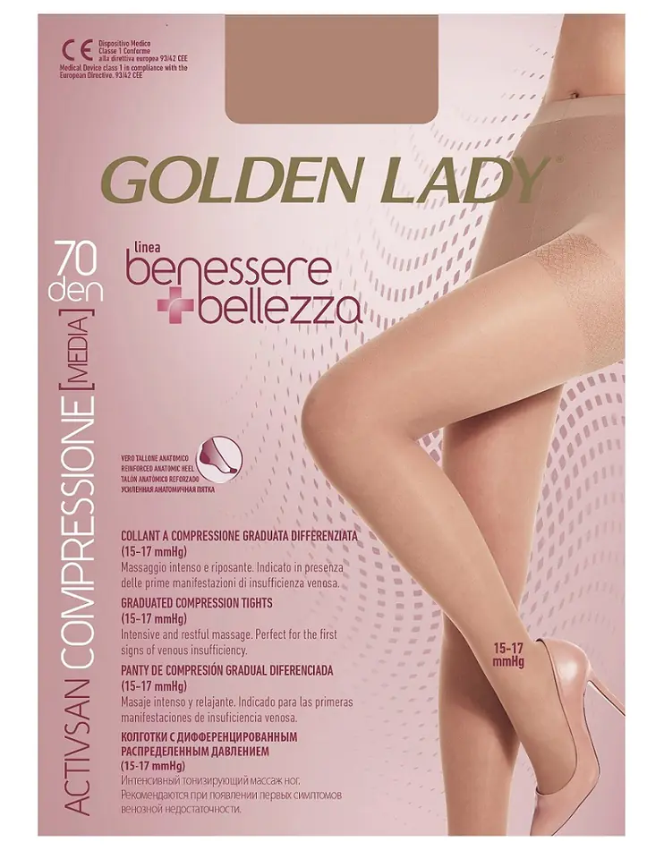 ⁨RAJSTOPY GOLDEN LADY BENESSERE BELLEZZA 70 (kolor Nero, rozmiar 3)⁩ w sklepie Wasserman.eu