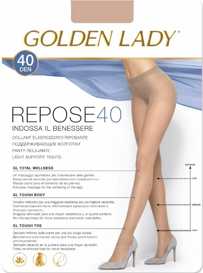 ⁨RAJSTOPY GOLDEN LADY REPOSE 40 XXL (kolor Nero, rozmiar XXL)⁩ w sklepie Wasserman.eu