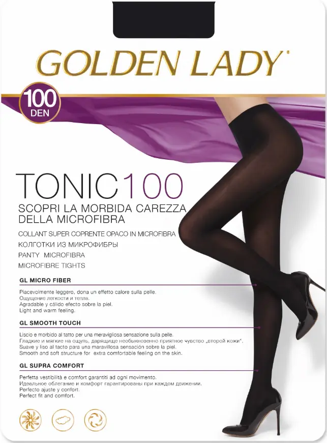 ⁨RAJSTOPY GOLDEN LADY TONIC 100 (kolor Nero, rozmiar 3)⁩ w sklepie Wasserman.eu