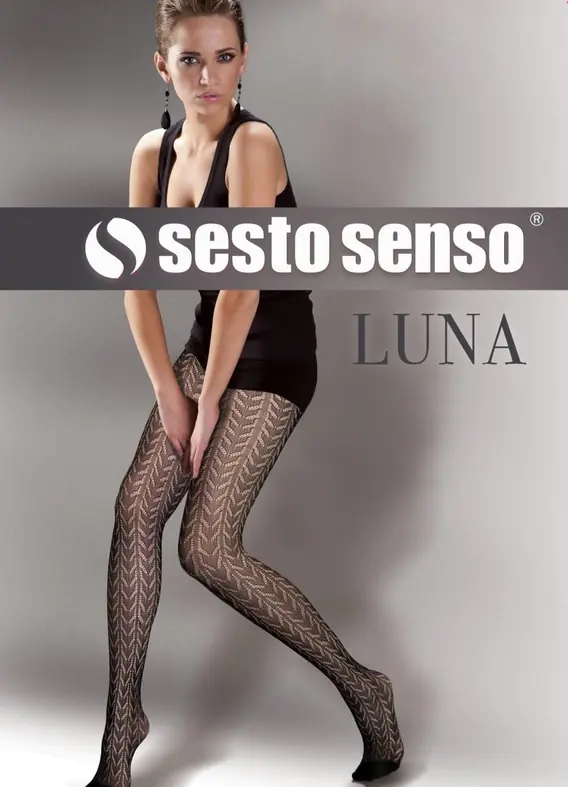 ⁨RAJSTOPY SESTO SENSO LUNA (kolor Nero, rozmiar 1/2)⁩ w sklepie Wasserman.eu