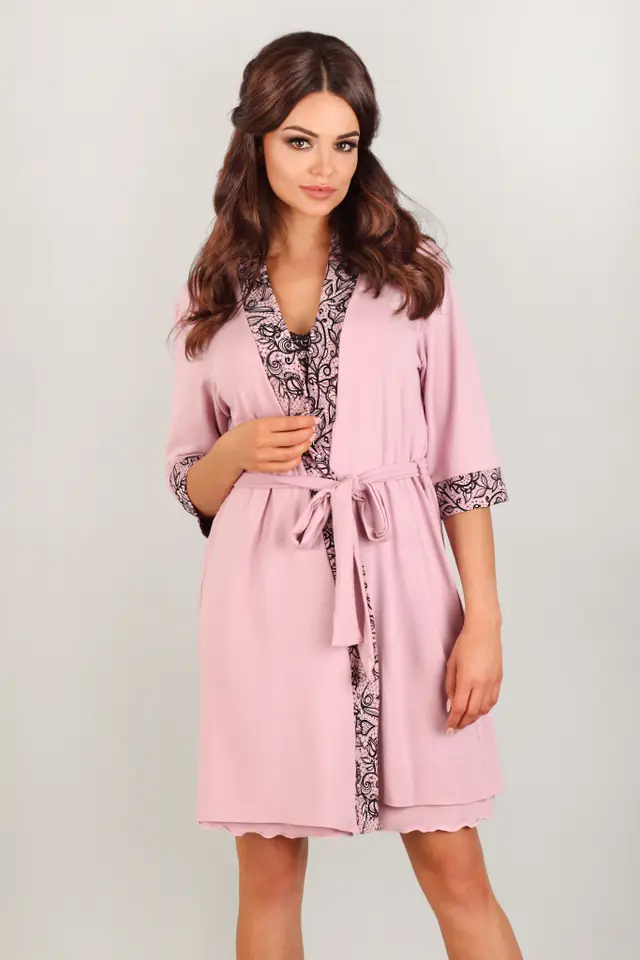 ⁨Bathrobe model 3008 (Pink, size S/M)⁩ at Wasserman.eu