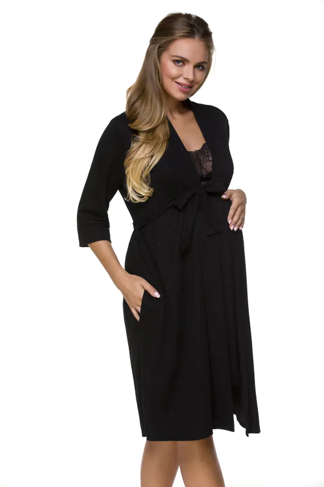 ⁨Bathrobe Model 3131 (Black, Size S/M)⁩ at Wasserman.eu