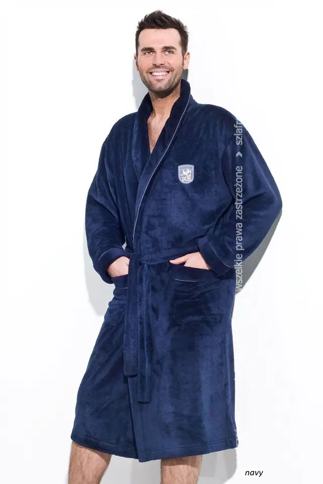 ⁨BATHROBE L&L MEN'S BORYS (Navy blue, Size XL (42))⁩ at Wasserman.eu