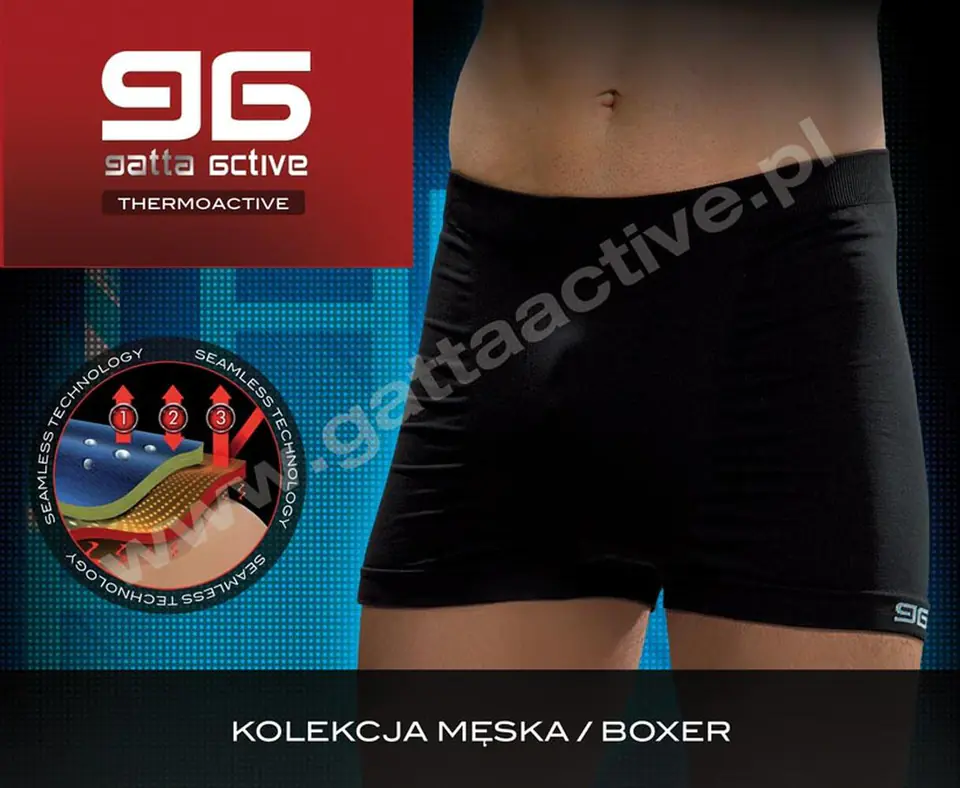 ⁨SZORTY GATTA GAT THERMO BOXER (kolor czarny, rozmiar S)⁩ w sklepie Wasserman.eu