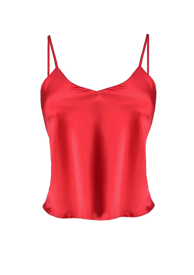 ⁨TOP SATYNOWY KAREN SATYNA CZERWONY (kolor czerwony, rozmiar XS)⁩ w sklepie Wasserman.eu