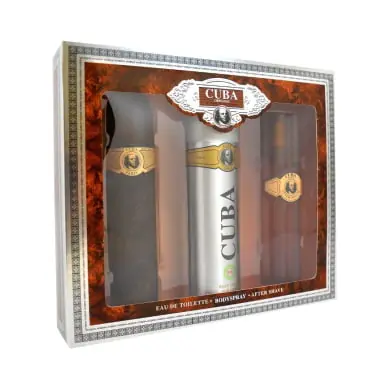 ⁨Cuba Original Cuba Gold zestaw EDT 100ml + dezodorant spray 200ml + balsam po goleniu 100ml⁩ w sklepie Wasserman.eu