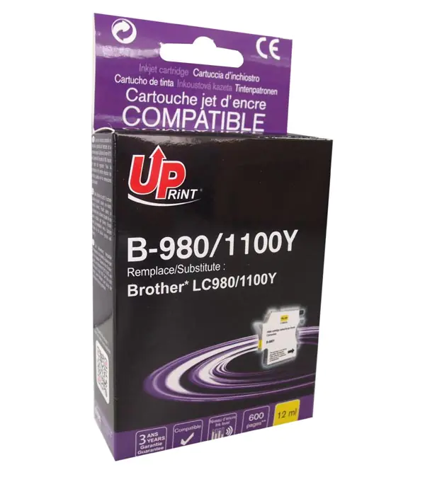 ⁨UPrint kompatybilny ink / tusz z LC-980Y, B-980Y, yellow, 12ml⁩ w sklepie Wasserman.eu