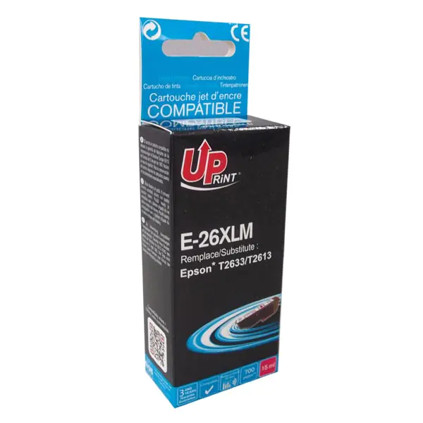 ⁨UPrint kompatybilny ink / tusz z C13T26334010, T263340, 26XL, magenta, 700s, 15ml⁩ w sklepie Wasserman.eu