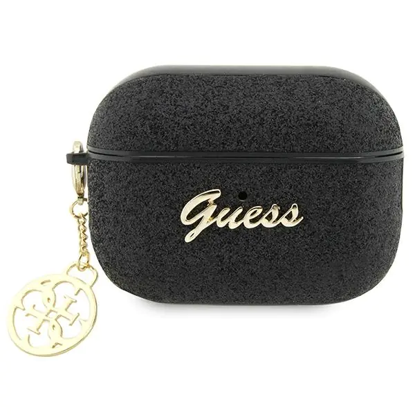 ⁨Guess GUAP2GLGSHK AirPods Pro 2 cover czarny/black Glitter Flake 4G Charm⁩ w sklepie Wasserman.eu