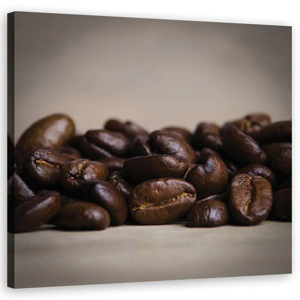 ⁨Obraz na płótnie, Ziarna kawy do kuchni (Rozmiar 40x40)⁩ w sklepie Wasserman.eu