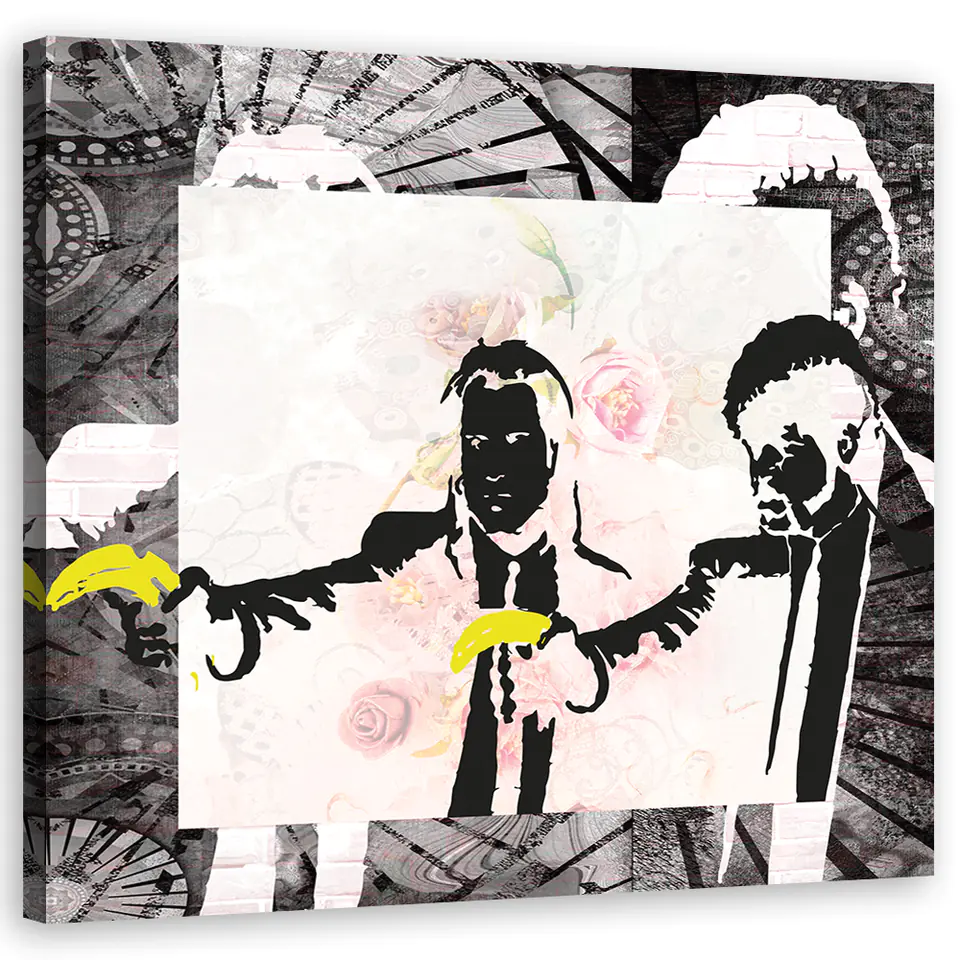 ⁨Obraz na płótnie, Banksy Pulp Fiction (Rozmiar 30x30)⁩ w sklepie Wasserman.eu