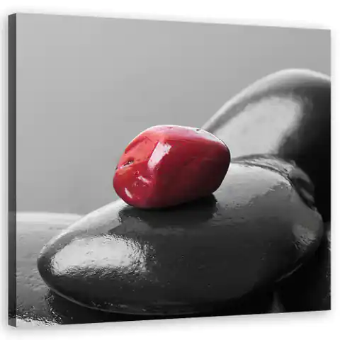 ⁨Obraz na płótnie, Czerwony kamień zen spa (Rozmiar 60x60)⁩ w sklepie Wasserman.eu