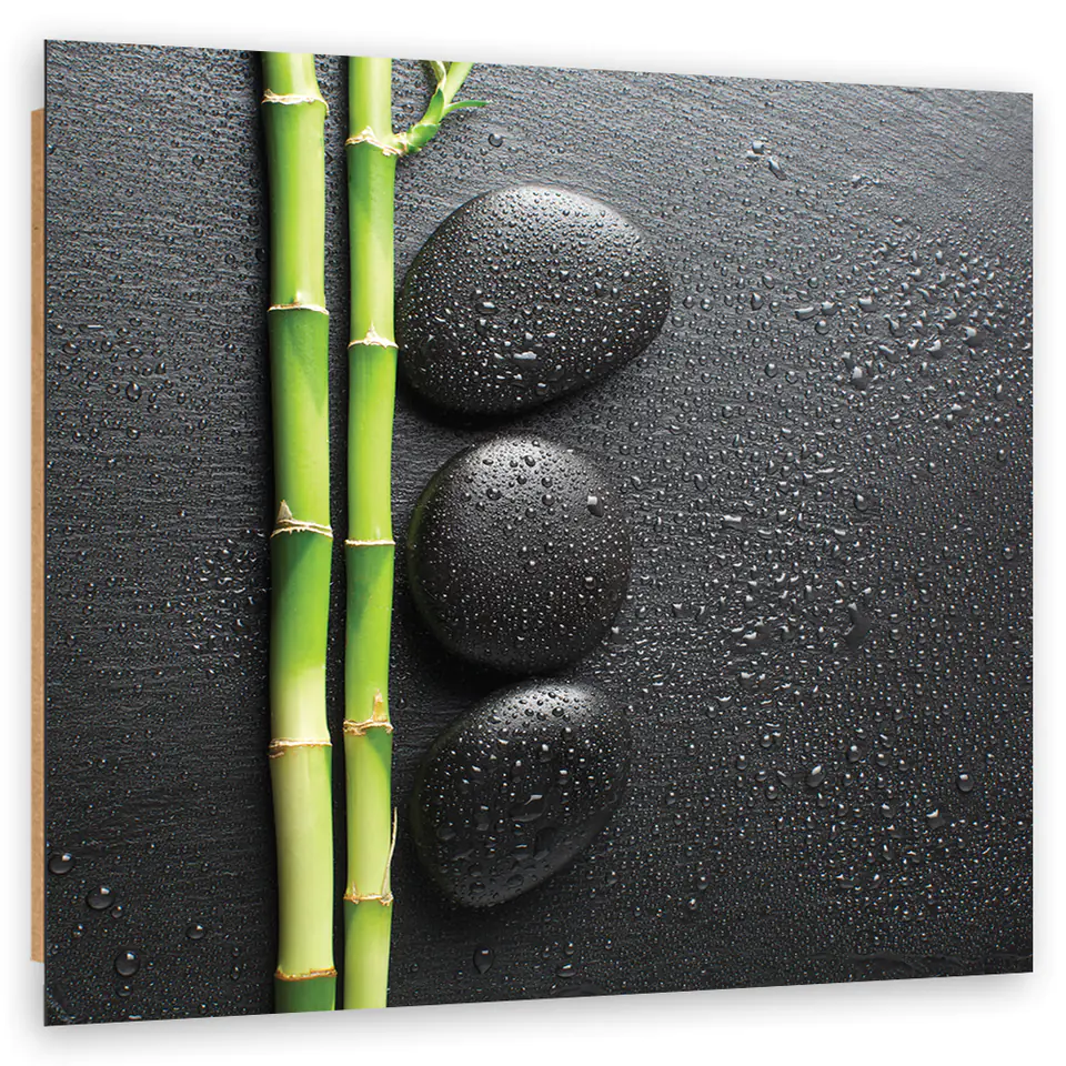 ⁨Obraz Deco Panel, Bambus i kamienie zen (Rozmiar 30x30)⁩ w sklepie Wasserman.eu