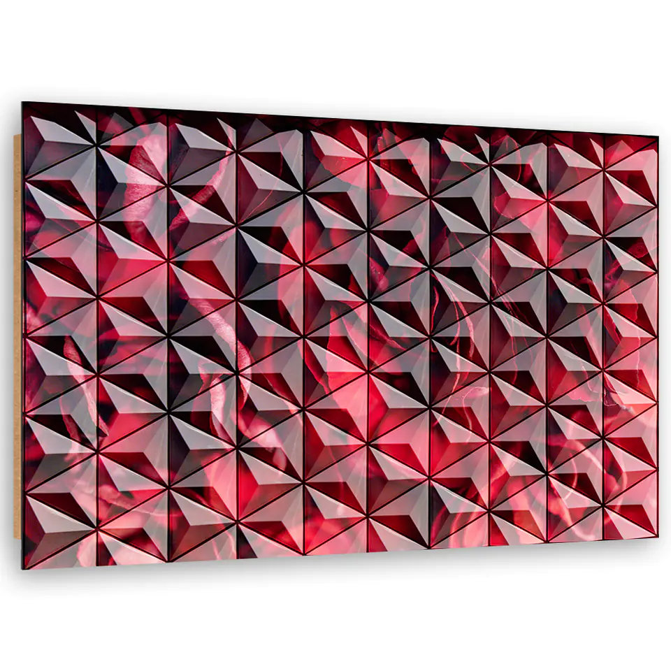 ⁨Obraz Deco Panel, Czerwona geometria (Rozmiar 60x40)⁩ w sklepie Wasserman.eu