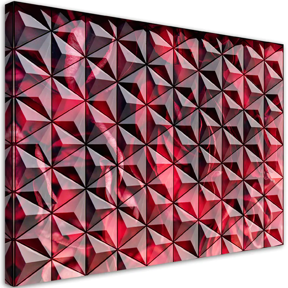 ⁨Obraz na płótnie, Czerwona geometria (Rozmiar 60x40)⁩ w sklepie Wasserman.eu