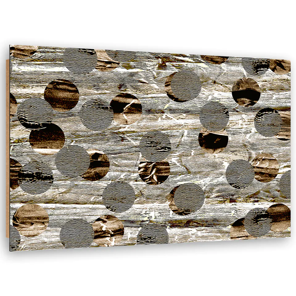 ⁨Obraz Deco Panel, Brązowe koła abstrakcja (Rozmiar 60x40)⁩ w sklepie Wasserman.eu